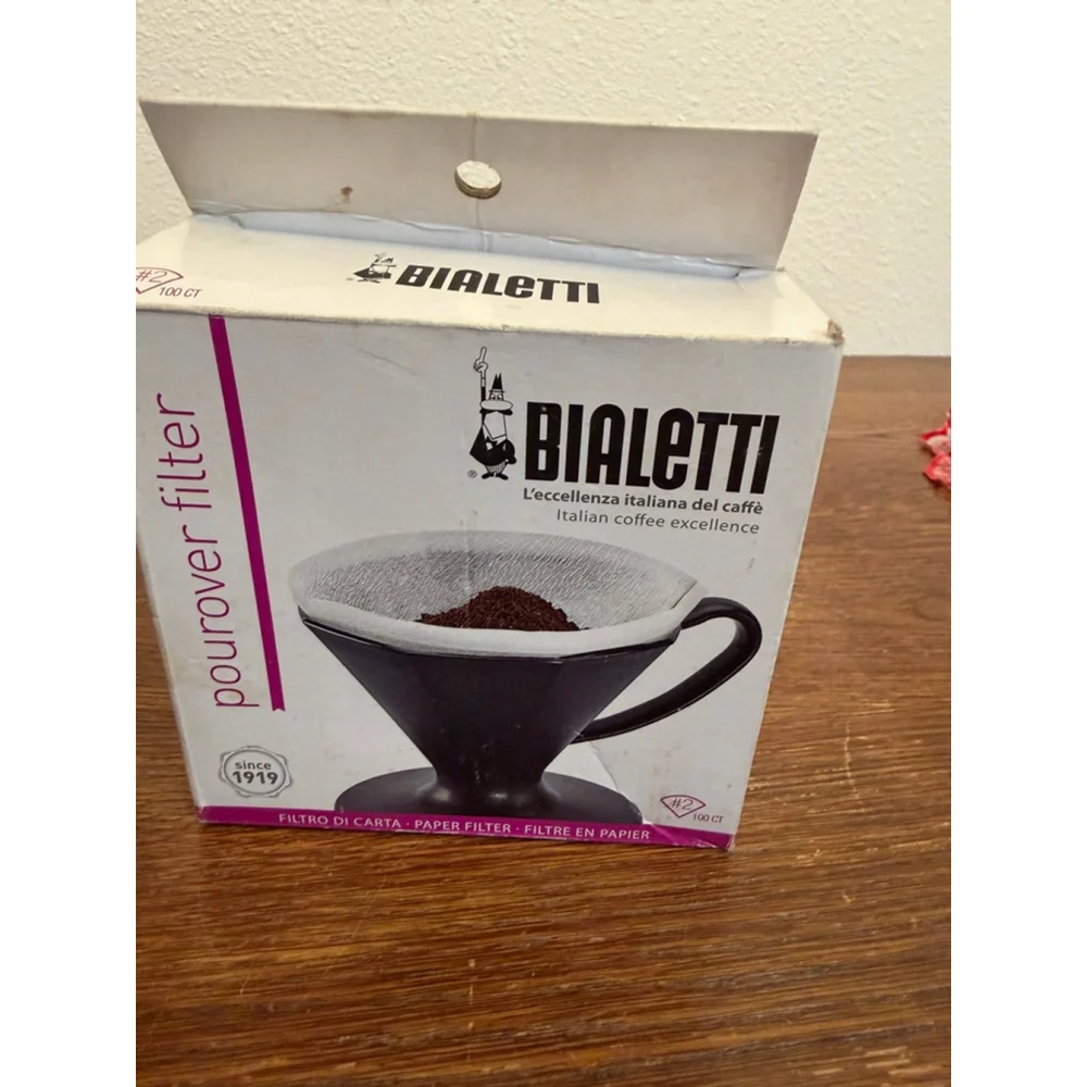 Bialetti Pour Over Coffee Dripper Filter Black Manual Brewer w/ Original Box